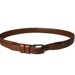 Vintage COACH Leather Cowhide Belt Brown Solid Brass Buckle Classic Durable 30”